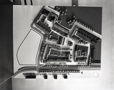 813135 Afbeelding van een maquette voor het Saneringsplan Bokkenbuurt te Utrecht.